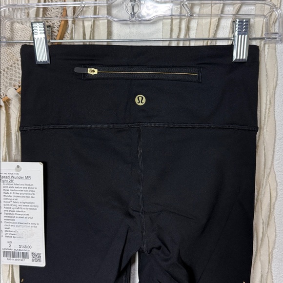 Lululemon NWT Wunder MR Tight 28" Black and Gold Special Edition 2 - Picture 4 of 8
